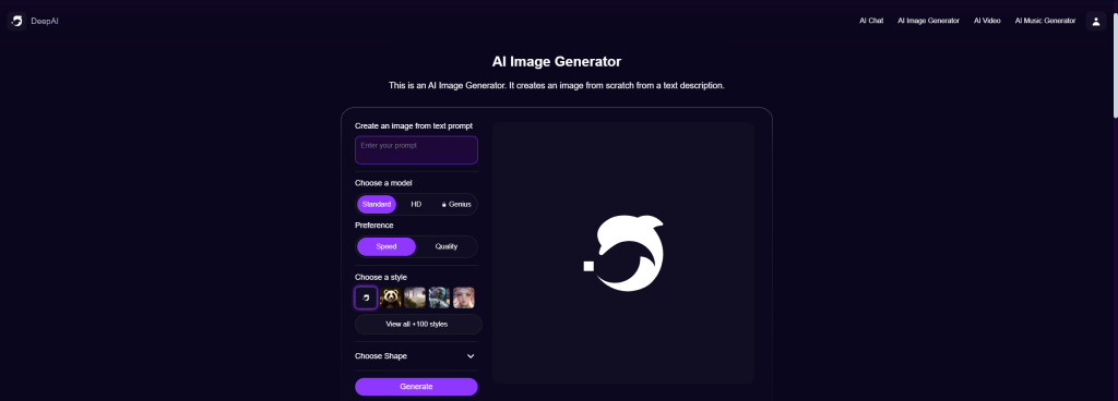 DeepAI's AI Image Generator